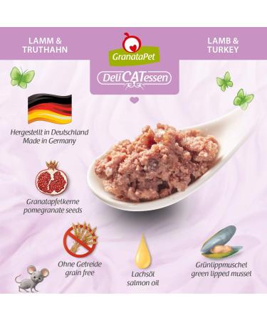 Granapet Delicatessen Lamb & Turkey Wet Cat Food - Gourmet Cereal-Free & Sugar-Free 6 x 85g Pack - Buy Online on SooperMarket.com