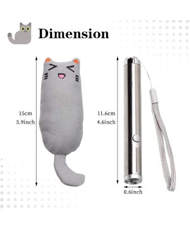 MOSNOW Cat Chase Toys 1 Pack 2 in 1 LED Pointer Cat Toys&1 Pack Cat Catnip Toys Funny Cat Toys Pet Interactive Toys for Pet Indoor Exercise Training Tool - Buy Online on SooperMarket.com