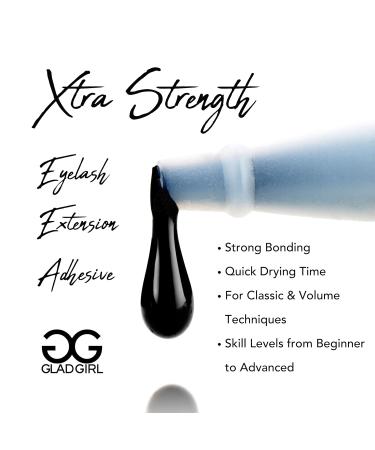 Eyelash Extension Glue by GladGirl | Xtra Strength False Lash Adhesive | Quick Dry 2-3 Sec | Low Viscosity | Extra Strong Hold | 2ml - Shop Internationally - Buy Online on SooperMarket.com