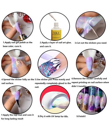 Kalolary 20 Rolls Nail Foil & Glue - Holographic Starry Sky Stars Transfer Stickers for DIY Nail Art Decoration - Buy Online on SooperMarket.com