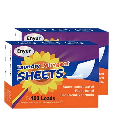 Laundry Detergent Sheets Plant Fomula Fresh Scent laundry detergent pods(200 Loads-100 sheets / 2 packs) 1 Count (Pack of 200)