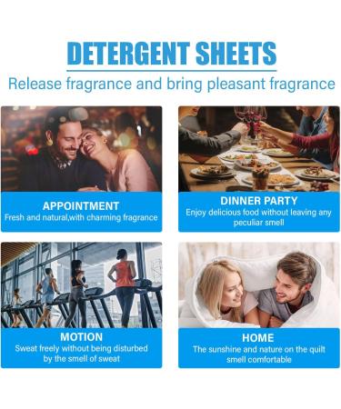 60 Sheets Laundry Detergent Sheets Liquidless Laundry Detergent Travel Laundry Sheets for Home Dorm Travel Camping 1 Box - Buy Online on SooperMarket.com