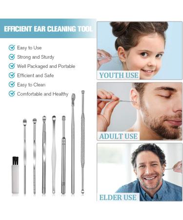 Professional 8 Pcs Ear Wax Removal Kit - Stainless Steel Ear Pick Set with Cleaning Brush & Storage Box - Buy Online on SooperMarket.com