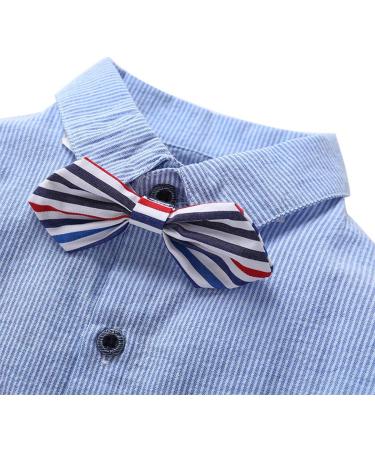 AmzBarley Baby Boys Gentlemans Tuxedo Romper Suit | Blue | 6-12 Months - Buy Online on SooperMarket.com