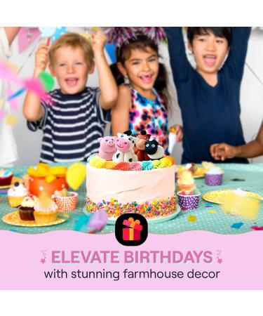 SugarArt Edible Farm Animal Cake Toppers - Handmade Sugar Decorations for Kid's Birthdays (Set of 4: Sheep, Cow, Pig & Horse) - Buy Online on SooperMarket.com