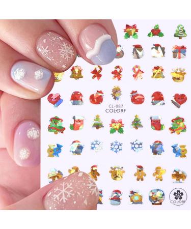 JMEOWIO 12 Sheets Christmas Nail Art Stickers Decals Self-Adhesive Snowflake Xmas Winter Holiday Deer Nail Supplies Nail Art Design Decoration Accessories - Buy Online on SooperMarket.com
