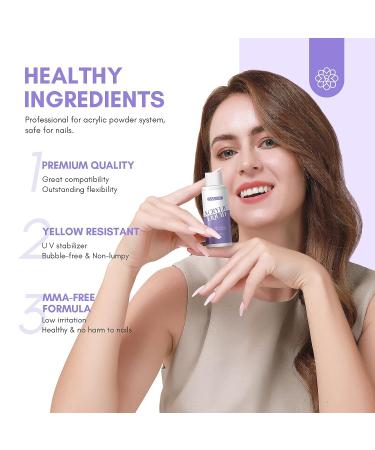 Saviland 120ml Acrylic Nail Liquid for Acrylic Powder - MMA-Free Formula for Nail Extension and Carving at Home or Salon - Buy Online on SooperMarket.com