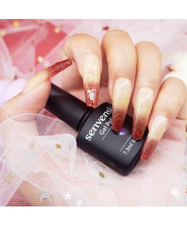 Senvenski Colour Changing Gel Nail Polish Gift Set - Red Black White Grey Brown Gold Glitter - Mood Chameleon UV LED Thermal Art Manicure Varnish (WB018) - Buy Online on SooperMarket.com