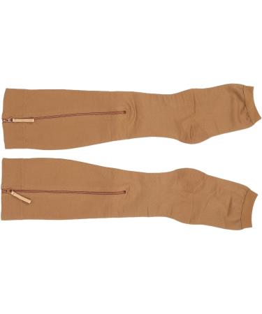 Shop Compression Stockings with Zipper - Open Toe Calf & Knee Socks (L) | Comfortable & Supportive International Shipping - Buy Online on SooperMarket.com