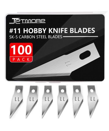 Jetmore 100 Pack Hobby Blades Set #11 Craft Knife Blades Refill Hobby Knife Replacement Blades with Storage Box for Art and Craft Scrapbooking Supplies Caving Stencil