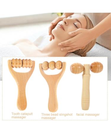 3PC Wooden Massage Stick Set - Hand & Full Body Muscle Relief Tools for Neck Waist Legs & Hands - Buy Online on SooperMarket.com