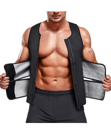 Kumayes Men's Sauna Sweat Vest - Neoprene Fitness Corset & Shapewear | XXL Black for Weight Loss & Belly Slimming - Buy Online on SooperMarket.com