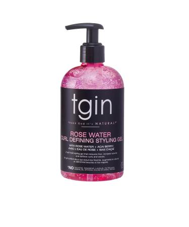 tgin Rose Water Defining Styling Gel for Natural hair - Curls - Waves - Low porosity hair - Fine hair 13OZ 13 Ounce (Pack of 1)