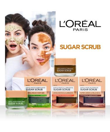 L'Or al Paris Sugar Scrub for Face & Lips - Kiwi Seed Exfoliating Cleanser 50ml 273g Pack - Shop Internationally - Buy Online on SooperMarket.com