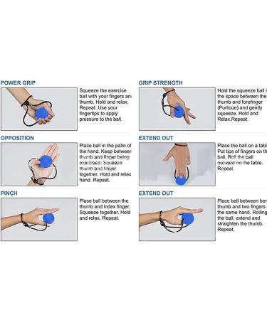 Demeras Wrist Finger Massage Exerciser - Stress Relief Fitness Training Squeezing Balls with Bungee Cord | Blue 30 Degrees - Buy Online on SooperMarket.com