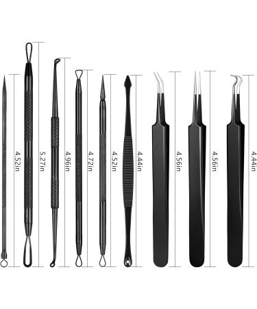 Blackhead Remover Pimple Popper Tool Kit - 19 Pcs Professional Extractor Set for Face and Nose - Stainless Steel Comedone and Whitehead Extractor with Metal Case (Black) - Buy Online on SooperMarket.com