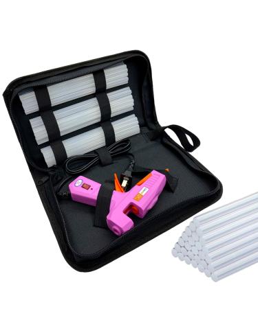 Liumai Hot Glue Gun Kit with 30pcs Glue Sticks Mini Hot Melt Glue Gun with Carrying Case for Crafts School DIY Arts and Home Repair (30Watts Pink)