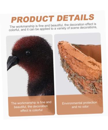 Toddmomy Rattan Swallow Nest Bird Statue - Realistic Outdoor Ornament for Garden Decor | Ideal for Bird Lovers - Buy Online on SooperMarket.com