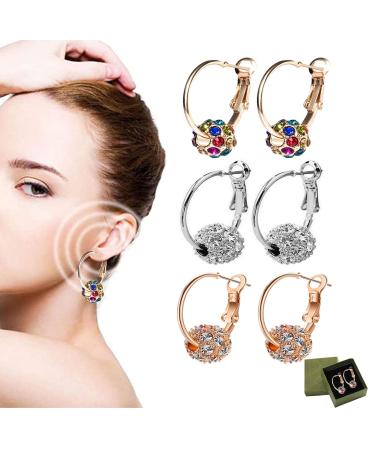 Lymphatic Drainage Slimming Earrings Magnetic Therapy Weight Loss Earrings EarAcupressure Magnetherapy Earrings for Women 3pairs-a