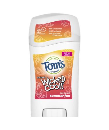 Tom's of Maine Aluminum-Free Wicked Cool! Natural Deodorant for Kids  Summer Fun  1.6 oz.