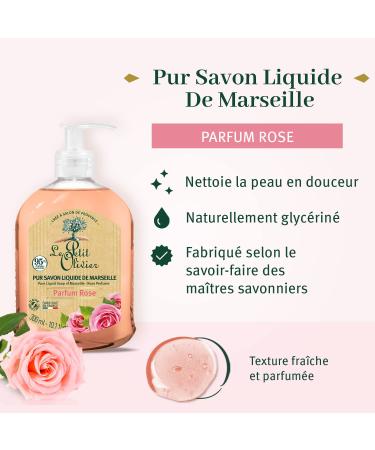 Le Petit Olivier Marseille Liquid Soap - Rose Perfume - Gently Cleanses Skin - 10.1 oz - Pure Vegetable Origin - International Shipping Available - Buy Online on SooperMarket.com