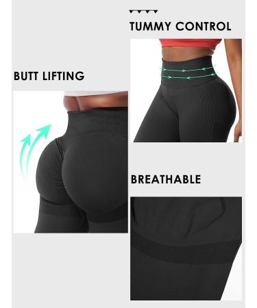 DREAMOON Seamless Butt Lifting Leggings - High Waist Gym Booty Tummy Control Yoga Pants for Women (Black, X-Large) - Buy Online on SooperMarket.com