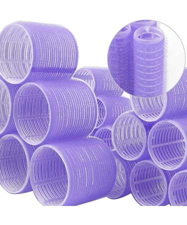 Jumbo Hair Rollers Set Hair Rollers Self Grip Curlers For Long Hair No Heat Curlers Heatless Hair Rollers With Clips & Comb 24 Packs (Purple 24Pcs) - Buy Online on SooperMarket.com