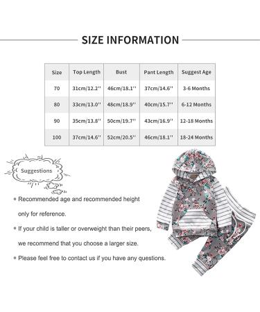 TMEOG Baby Hooded Sweatshirt and Pants Set - Floral Grey (3-6 Months) - Buy Online on SooperMarket.com