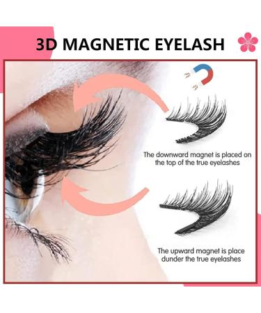 Dalarey Magnetic Lashes kit Reusable double Magnetic Lashes Without Eyeliner No Glue Liner Waterproof Safe Easy to Wear for Essential Commuter Makeup (2 Pairs Natural) - Buy Online on SooperMarket.com