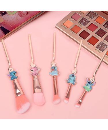 HTPARY 5Pcs Stitch Makeup Brush Set - Pink-B Stitch Theme Cosmetic Brushes for Powder, Eyeshadow, Blushes, Lips - Portable and Lovely Gifts for Girls and Women - Buy Online on SooperMarket.com
