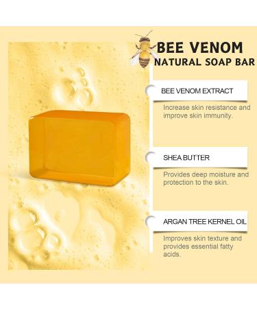 Bee Venom Soap Bee Venom Moisturing Soap Bars - Natural Soap Bar with Shea Butter & Argan Oil Bee Venom Psoriasis Soap Organic Soap - Body Soap Bars Shower Soap - Deep Cleanse Bar Soap for Skin - Buy Online on SooperMarket.com