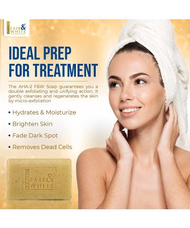 Fair & White AHA Exfoliating Soap 200g - Gentle Exfoliation for Brighter Skin - Buy Online on SooperMarket.com