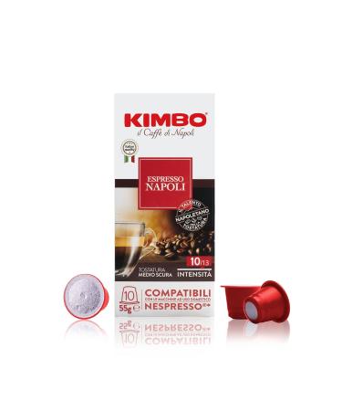 Kimbo Napoli Coffee Capsules - Compatible with Nespresso - 100 Capsules (10 Packs of 10) - Premium Italian Coffee for a Perfect Brew - Buy Online on SooperMarket.com