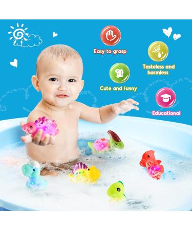 EUCOCO Dinosaur Bath Toys for 1-5 Year Old Boys and Girls - Light Up Toddler Bath Toys - Perfect Birthday Gifts for Kids - Colorful and Fun - Buy Online on SooperMarket.com