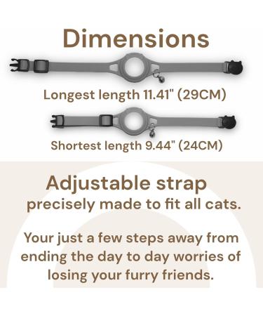 Hypoallergenic Apple Airtag cat collar Cat Tracker collar. Cat tracker GPS collar for small cats. Pet tracker for cats. Cat collar airtag GPS tracker for cats. Neutral Grey - Buy Online on SooperMarket.com