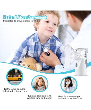 Portable Nebulizer Machine for Kids and Adults - Effective Breathing Treatment - Personal Ultrasonic Mesh Nebulizer - Grey - Buy Online on SooperMarket.com