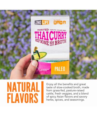 LonoLife Thai Curry Beef Bone Broth Sticks - 10g Collagen Protein - Grass-Fed, Gluten-Free - Keto & Paleo Friendly - 4 Packets - Buy Online on SooperMarket.com