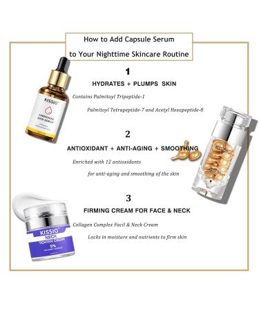 KISSIO Apple Cell Serum - Anti-Aging Hydrating Serum for Fine Lines & Wrinkles 30 Capsules Moisturizer for Night Use Plump & Firm Skin - Buy Online on SooperMarket.com