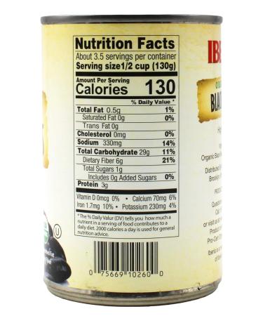 Iberia Organic Black Beans 15.5oz - Pack of 8 | Premium Quality, Non-GMO, Gluten-Free - Buy Online on SooperMarket.com