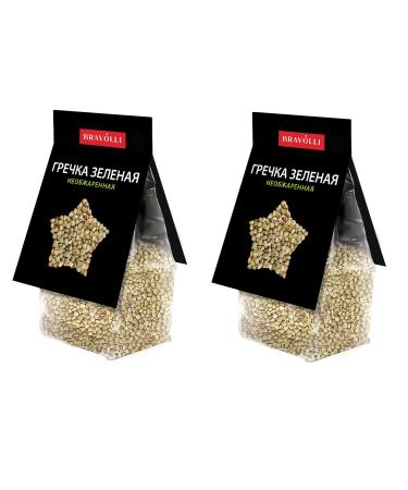 Bravolli Green Buckwheat Groats 350g/12.35 OZ Non GMO Diet Friendly Kosher Product (Pack of 2) 1.54 Pound (Pack of 2)