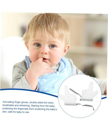 KOMBIUDA Anti-Eating Gloves Baby Mits Infant Thumb Sucking Kit - White 12x7cm - Buy Online on SooperMarket.com