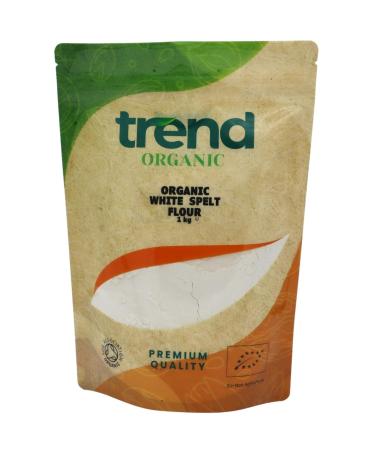 Trend Organic White Spelt Flour Ideal for Baking and Cooking with Its Nutrient-Rich Component - Certified Organic Vegan Non-GMO No Additives No Preservatives Raw 1kg 1.00 kg (Pack of 1)