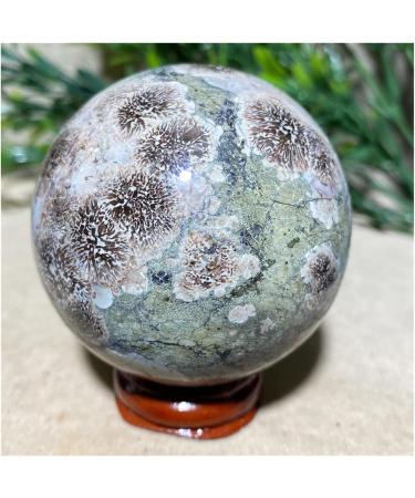 Green Flower Agate Stone Crystal Quartz Natural Sphere Wichcraft Minerals Handwork Ball House Decoration Home +Stand 1pc (Color : 250-260g) - Buy Online on SooperMarket.com