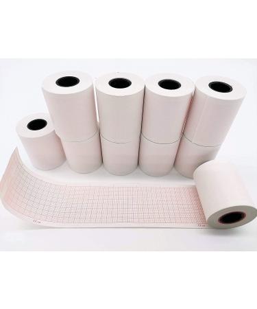 LongTeco 10 Rolls ECG Paper EKG Paper for ECG Machine 50 Millimeters x 20 Meters Thermal Recording Paper