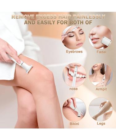 Hicdaw 5 in 1 Electric Razor for Women - Bikini Trimmer, Pubic Hair Shaver, Face & Body Groomer - Nose Hair Trimmer Included (White A) - Buy Online on SooperMarket.com