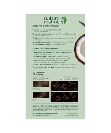 Clairol Natural Instincts Demi-Permanent Hair Dye 4 Dark Brown Color - 5.85 Fl Oz (Pack of 1) - Buy Online on SooperMarket.com