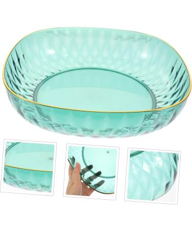 COOLHIYA Fruit Tray Glass Food Container Food Tray Terrarium nut Serving Tray Dessert Bowl Salad Bowl Counter Green 23.5X23.5X6CM - Buy Online on SooperMarket.com