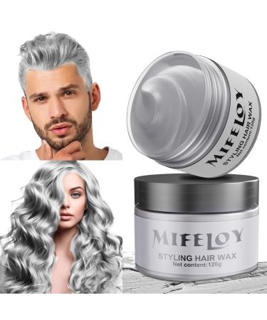 4 23 ounces silver gray temporary hair tint gray instant hair cream mud natural hair color hairstyle pomade unisex styling haartone wax 120g gray hair wax for party cosplay hallowe christmas