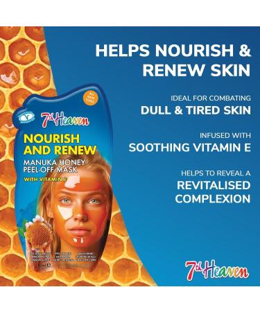 7th Heaven Manuka Honey Peel Off Face Mask with Vitamin E - Nourish and Renew - All Skin Types - Buy Online on SooperMarket.com