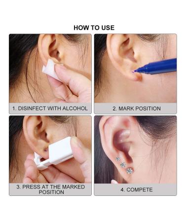 4 Pack SLVIEKAE Disposable Ear Piercing Gun Kit with Silver Studs (3mm) - Buy Online on SooperMarket.com